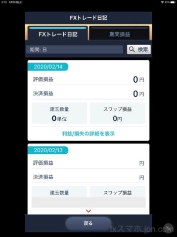 FXデイリー損益記録